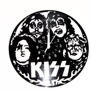 KISS rock band Laser Cut Vinyl Record Wall Clock